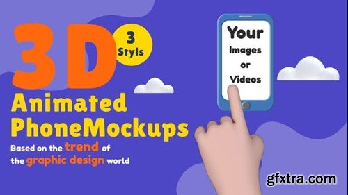 Videohive 3D Phone Mockups Pack for Animated presentation 42083423