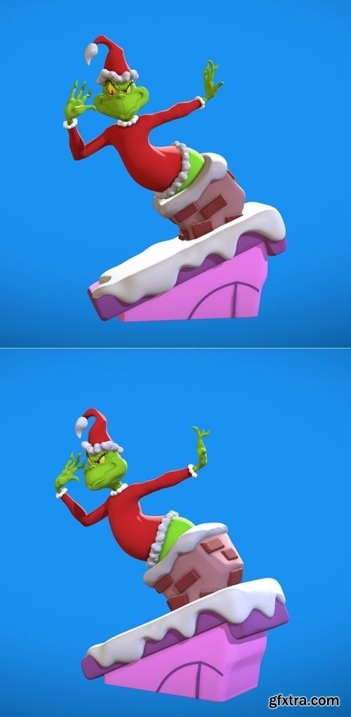 Grinch on the Chimney – 3D Print