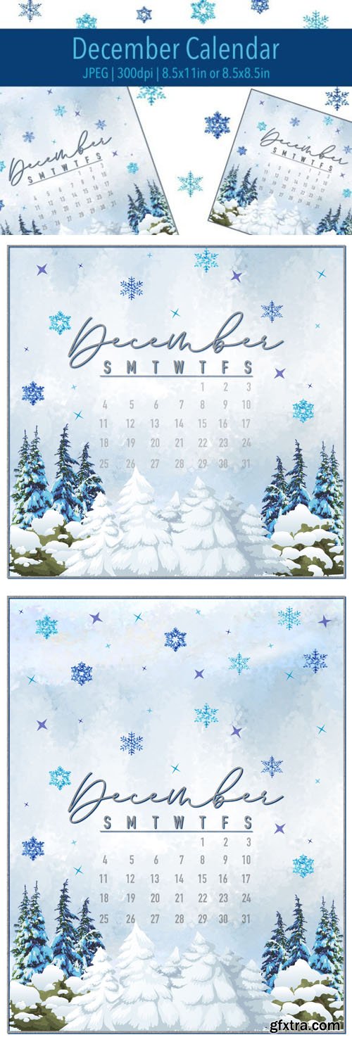 December 2022 Winter Calendar Template December 2022 Winter Calendar Template
