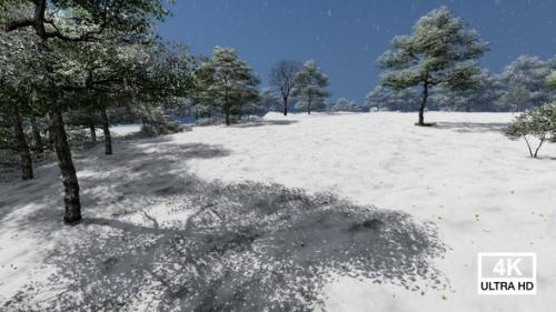 Videohive - Flying Over Green Field On Snow Covered Day - 42165706 - 42165706
