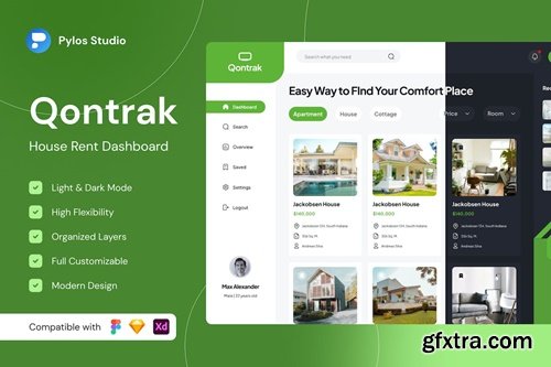 Qontrak - House Rent Dashboard UI Kits M8QB7R6