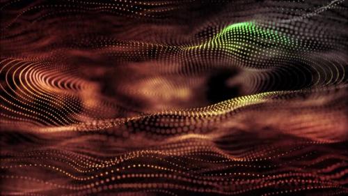 Videohive - Wavy Gold Dust Particles Move Smoothly on a Black Background - 42146441 - 42146441