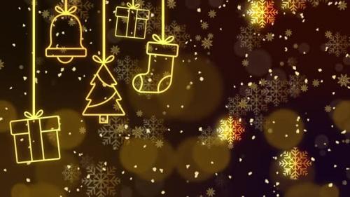 Videohive - Merry Christmas Animation. Snowflakes Bokeh Background Christmas Theme - 42146931 - 42146931