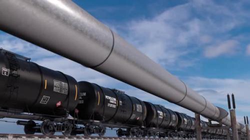 Videohive - Oil and Lng and Natural Gas Transport Diversification Via Pipelines and Railroad - 42162462 - 42162462