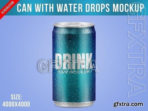 Can with Water Drops Mockup 527900210