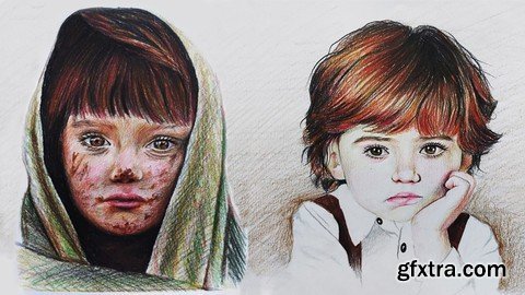 Realistic Portrait Drawing With Colored Pencil