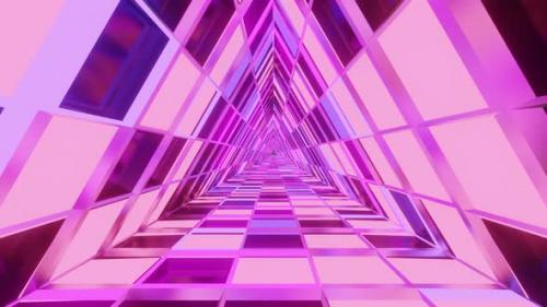 Videohive - Purple Triangle Mirrored Tunnel Travel Vj Loop 4K - 42164898 - 42164898