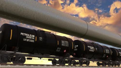 Videohive - Natural gas and oil petroleum transportation and diversification energy supply 4k - 42181723 - 42181723