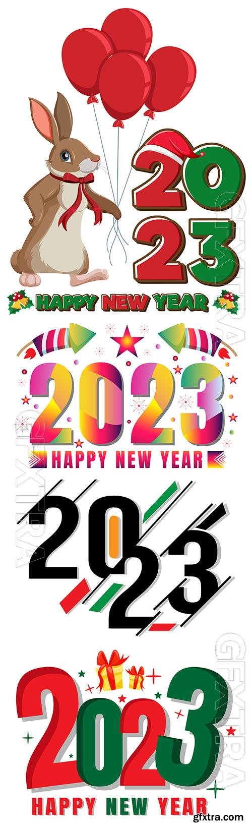 Happy new year 2023 background vector design