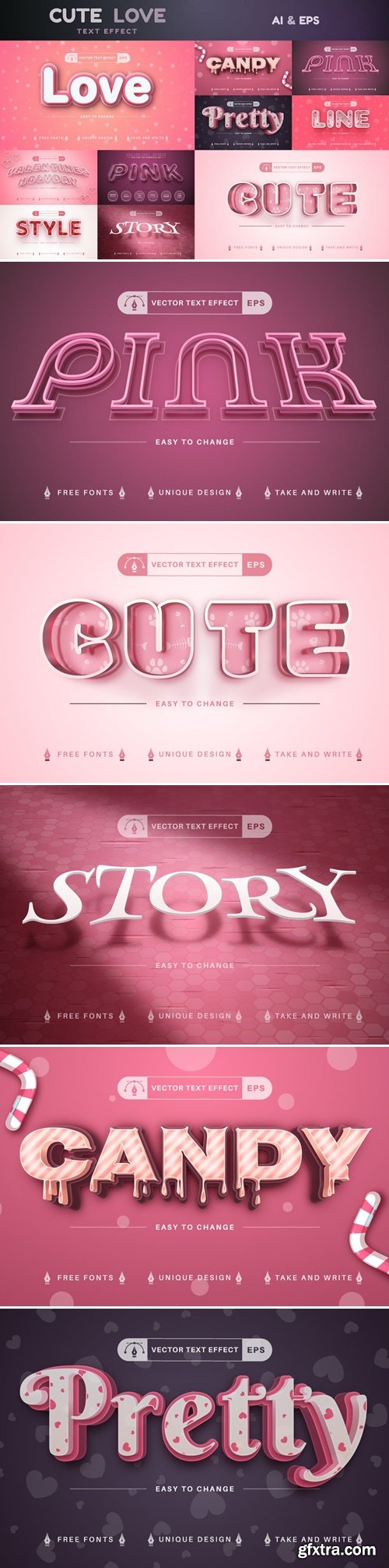 Set 10 Editable Text Effects, Font Styles 9NJYJEZ