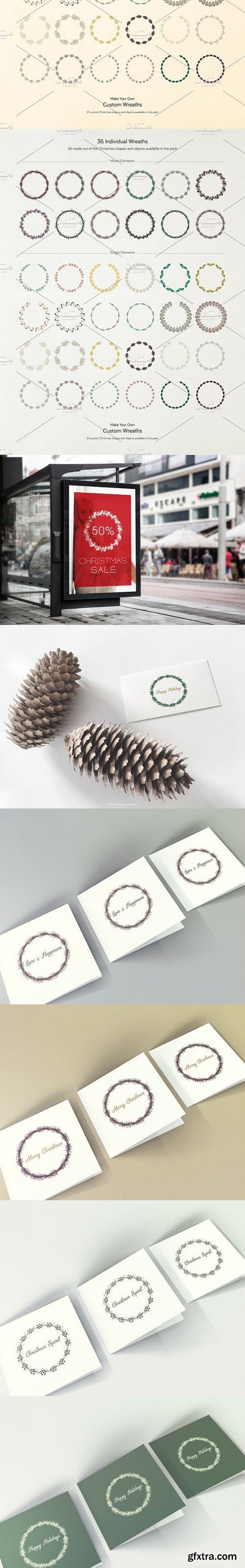 Christmas Wreaths Collection of 72