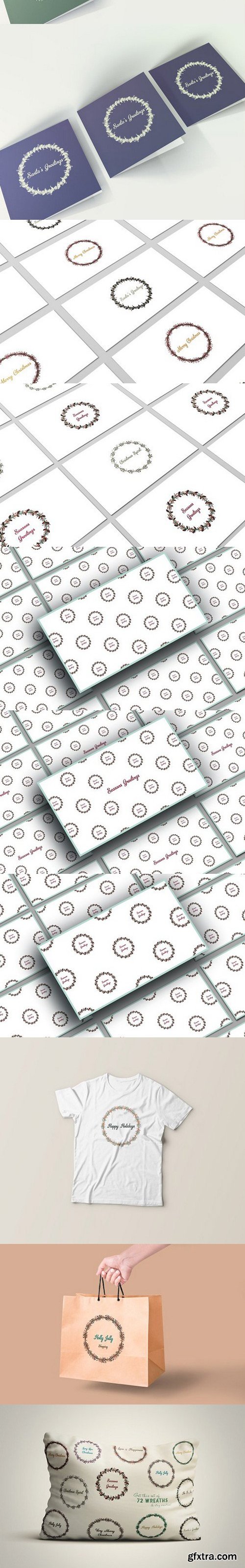 Christmas Wreaths Collection of 72