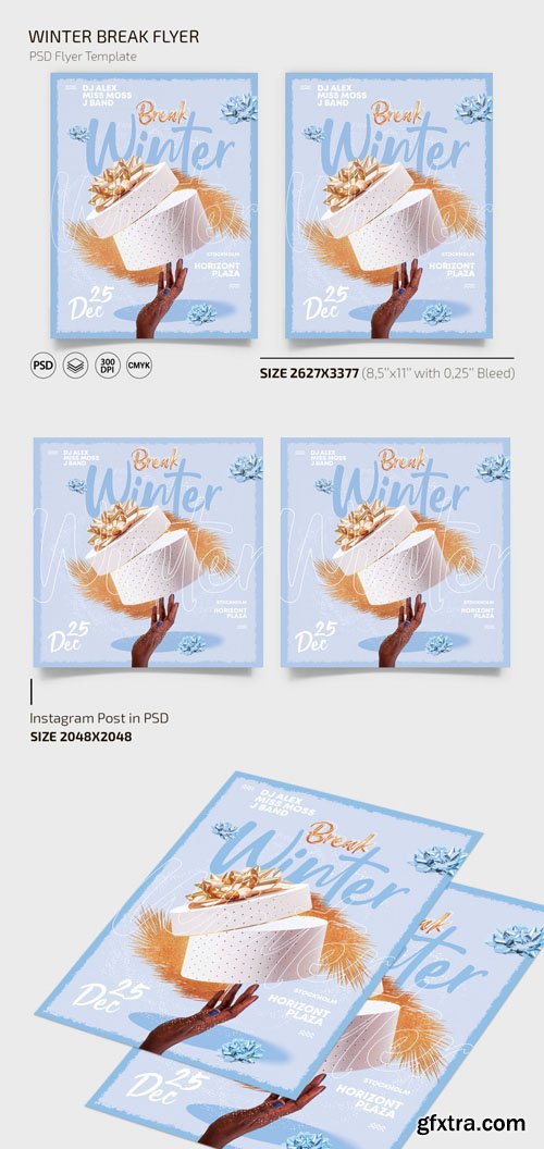 Winter Break Flyer & Insta Post PSD Templates Winter Break Flyer & Insta Post PSD Templates