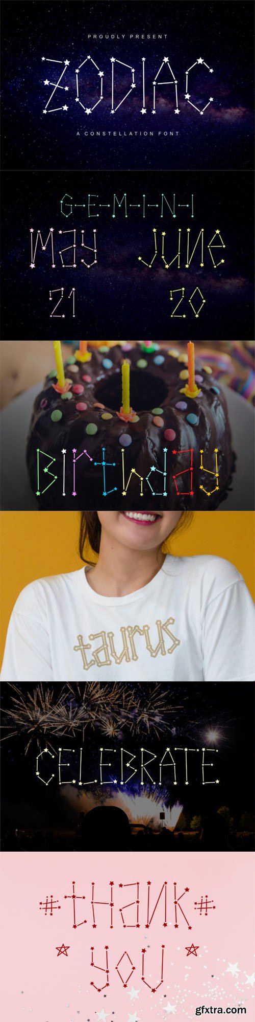 Zodiac - Incredibly Cute Constellation Display Font Zodiac - Incredibly Cute Constellation Display Font