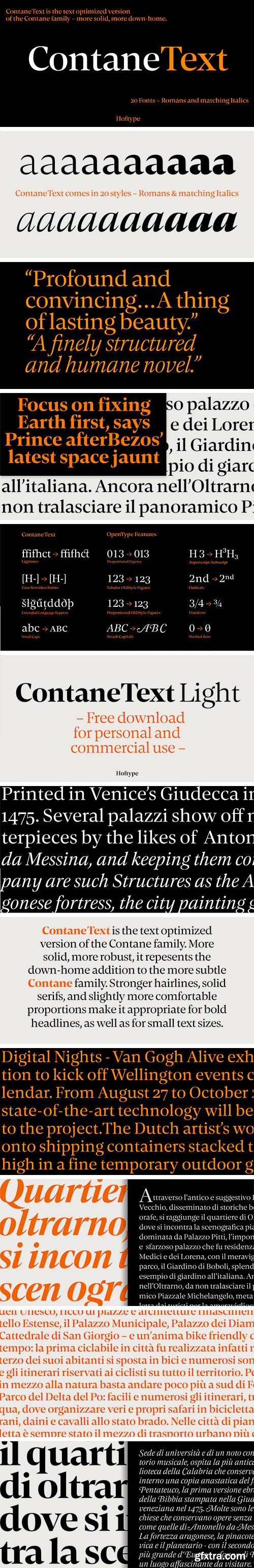 Contane Text Font Family