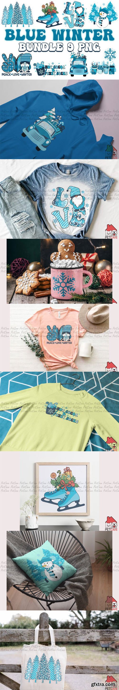 Blue Winter Graphic PNG Bundle Blue Winter Graphic PNG Bundle