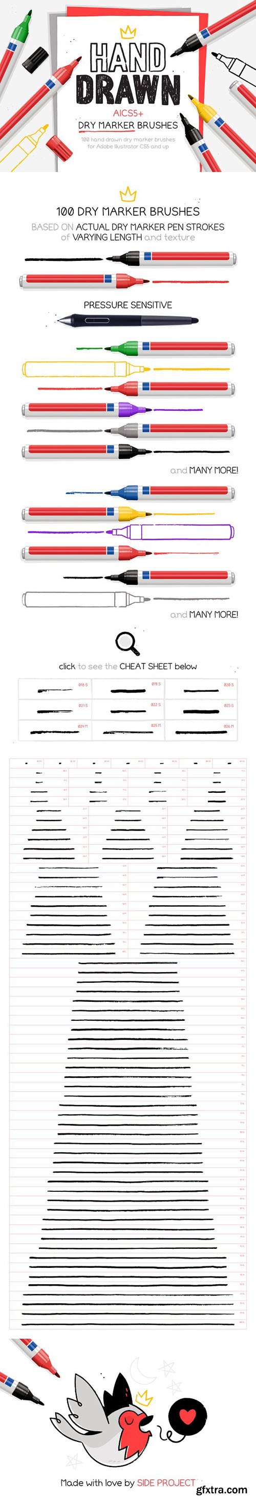 100 Hand Drawn Dry Marker Brushes for Illustrator 100 Hand Drawn Dry Marker Brushes for Illustrator