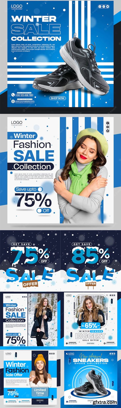 10+ Winter Season Sales Social Media Posts Vector Templates 10+ Winter Season Sales Social Media Posts Vector Templates