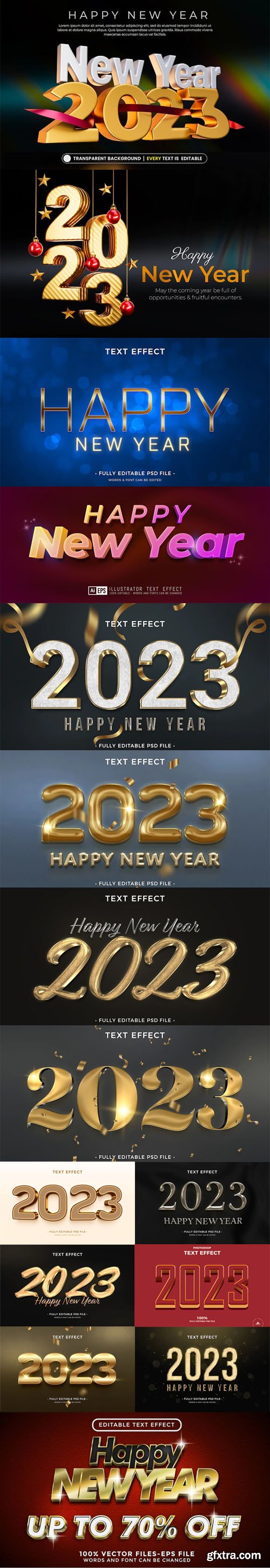 15 Happy New Year 2023 Text Effects Templates 15 Happy New Year 2023 Text Effects Templates