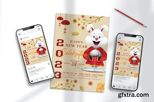 Happy New Year Flyer Template WRSNJWP
