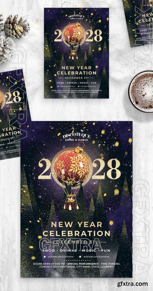 New Year Celebration Flyer Poster Layout 532852009