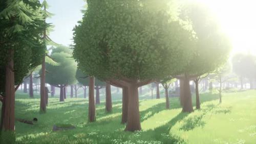 Videohive - Cartoon Landscape with Hills and Forest - 42349565 - 42349565