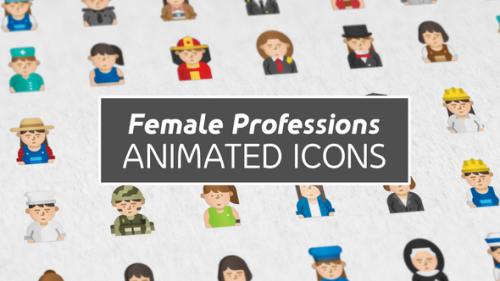 Videohive - Female Profession avatars Animated Icons - Mogrt - 42231700 - 42231700