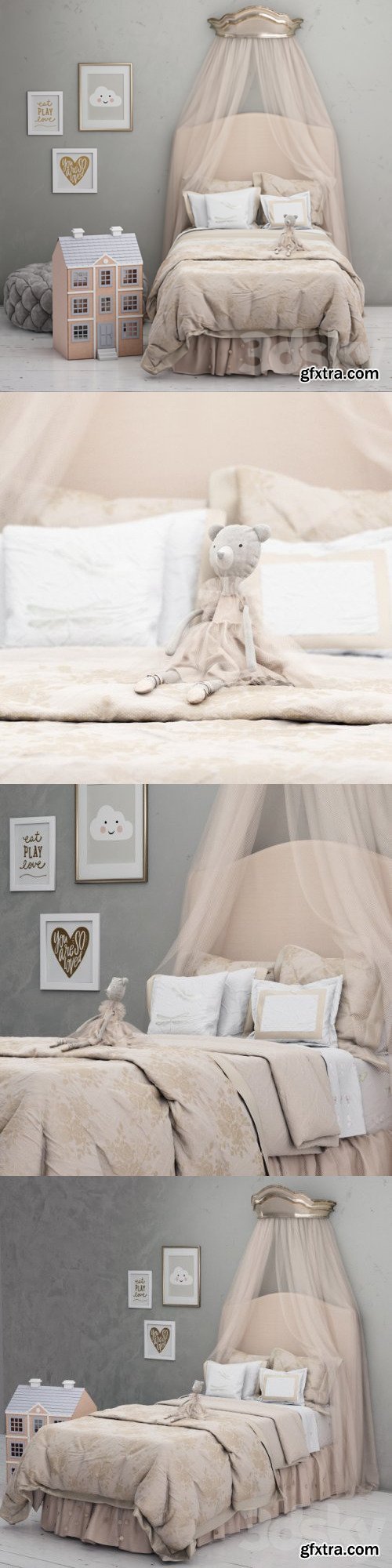 Monique Lhuillier Upholstered Camelback Bed, Pottery Barn Kids