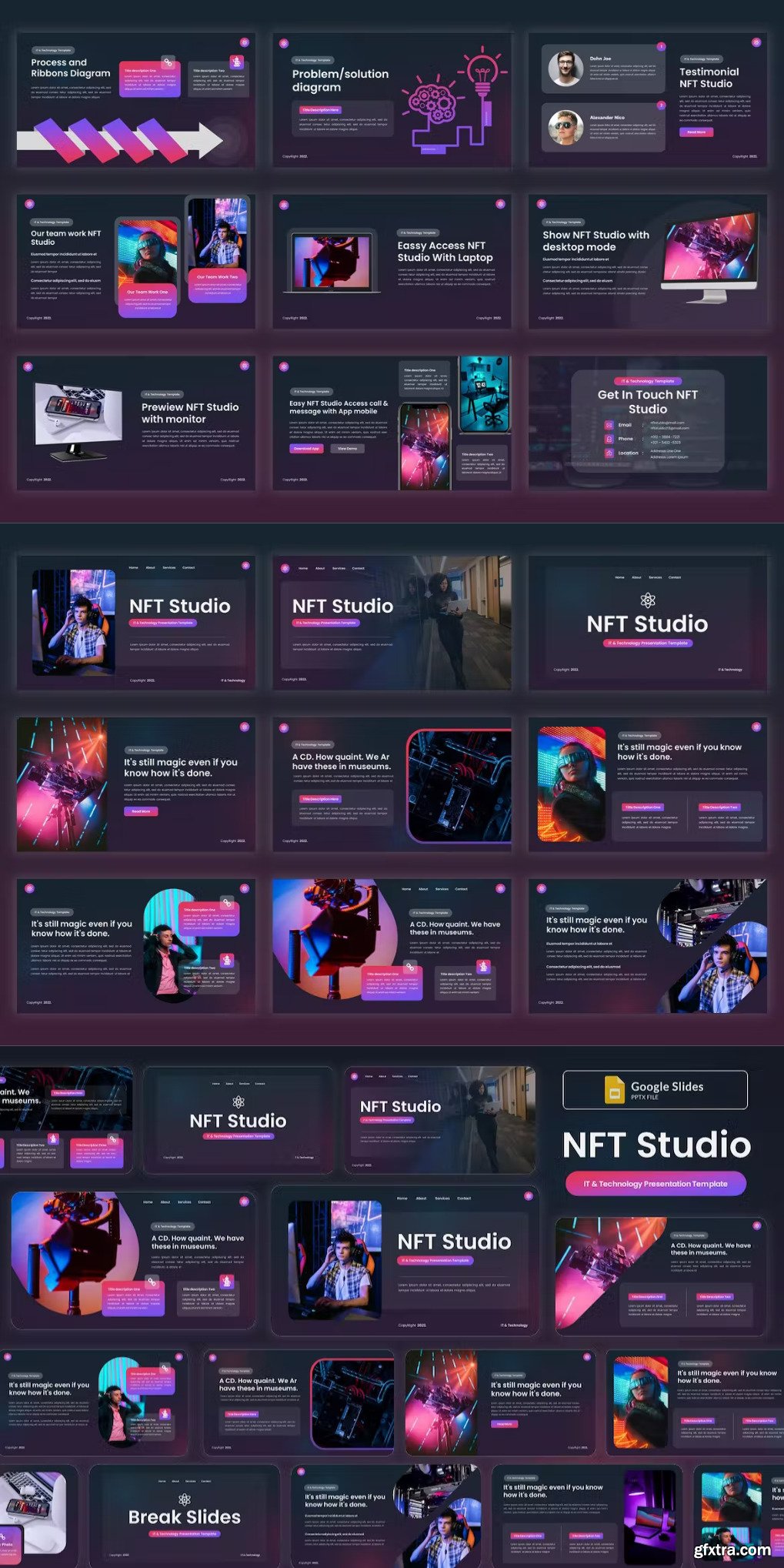 NFT Studio IT Technology Google Slides Template GFxtra