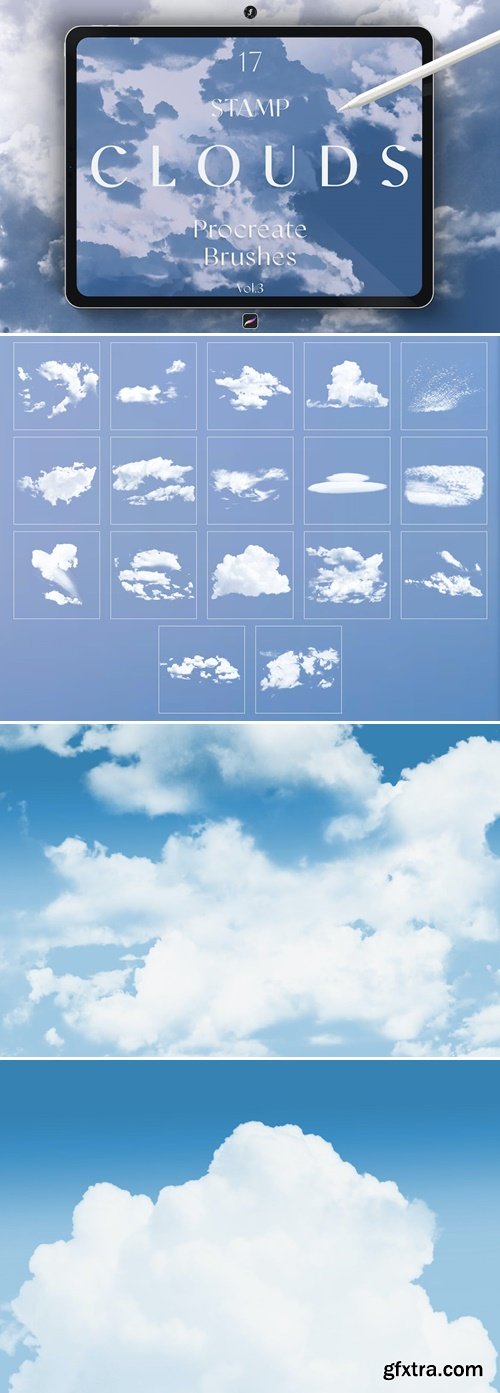 Stamp Clouds Procreate Brushes Vol.3 TBDQ8HB