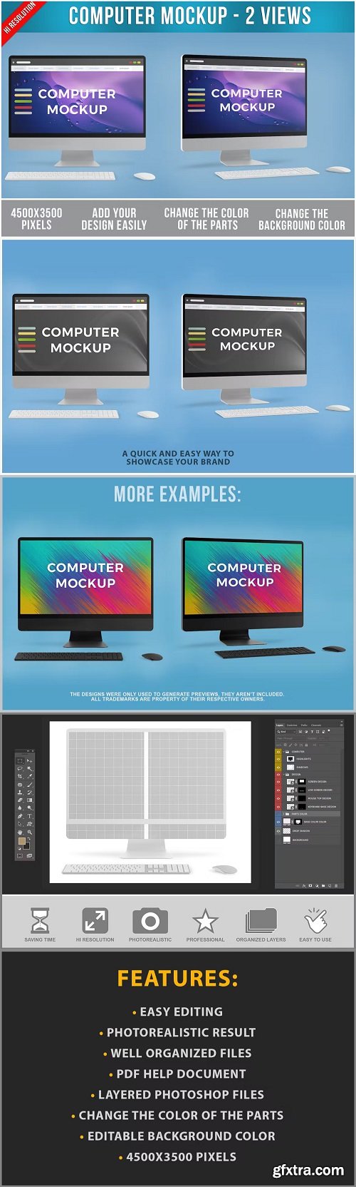 Computer Mockup with Keyboard and Mouse PSD KVVHKY8