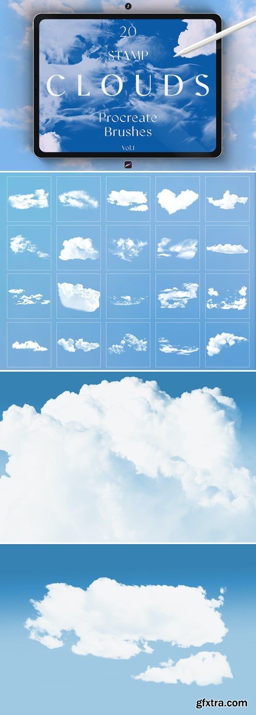 Stamp Clouds Procreate Brushes Vol.1 4Y7QD44