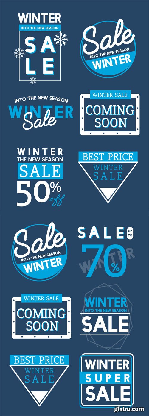 9 Winter Sale Badges Vector Templates 9 Winter Sale Badges Vector Templates