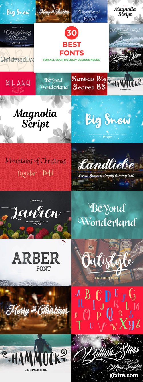 Best Font Bundle for Holidays - 30 Fonts Best Font Bundle for Holidays - 30 Fonts