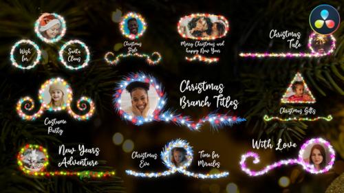 Videohive - Christmas Branch Titles And Lower Thirds for DaVinci Resolve - 42291328 - 42291328