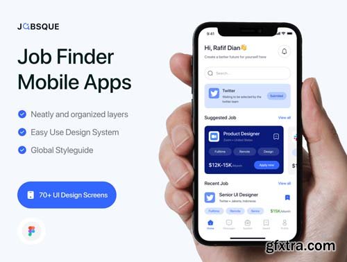 Ui8 - Jobsque - Job Finder Apps UI KIT - $32