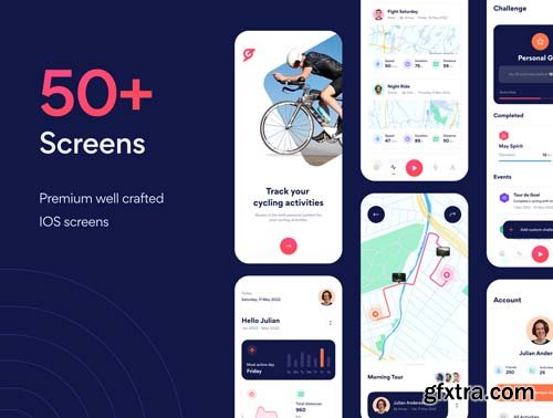 Ui8 - Gowez - Sport Cycling Tracker App UI Kit - $45