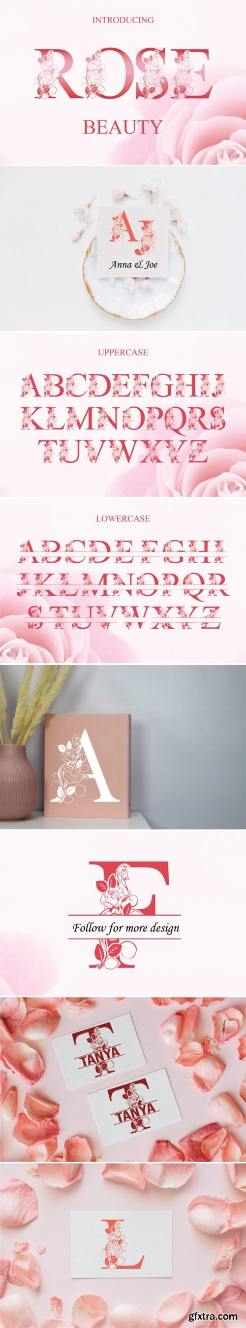 Rose Beauty Monogram Font