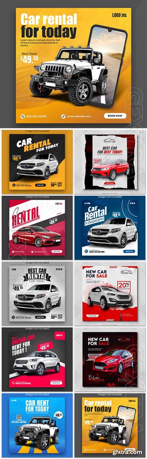 PSD car sale social media banner post template » GFxtra