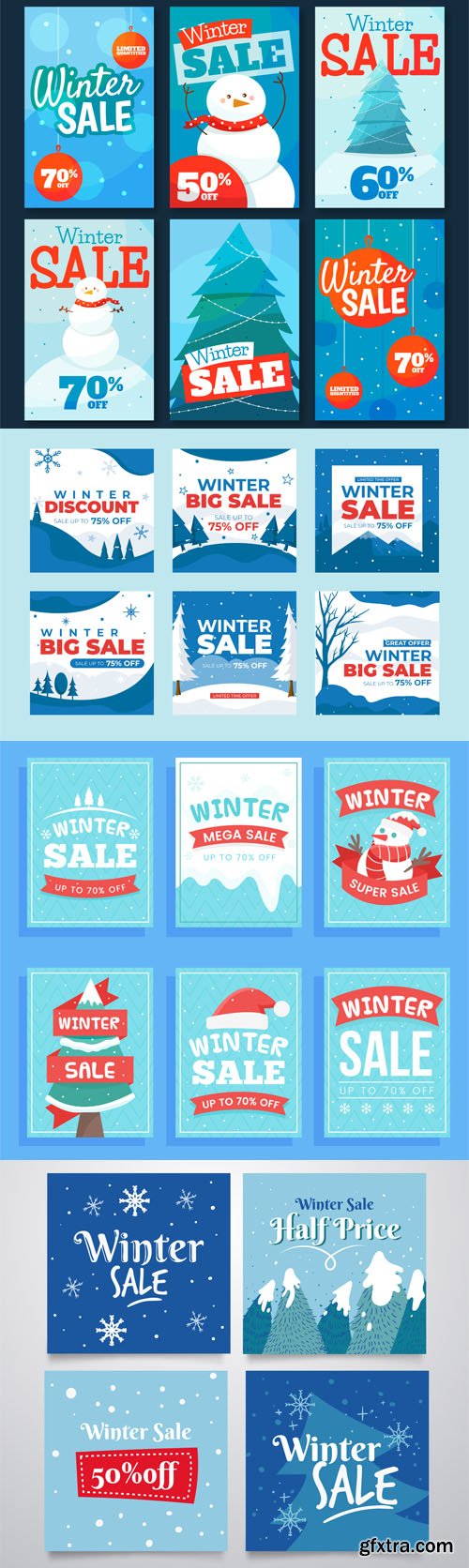 Creative Winter Sales Social Media Banners & Posts Vector Templates Creative Winter Sales Social Media Banners & Posts Vector Templates