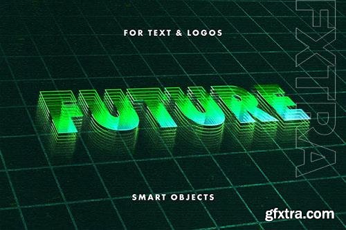 Retro wave Mesh Text Effect Retro wave Mesh Text Effect