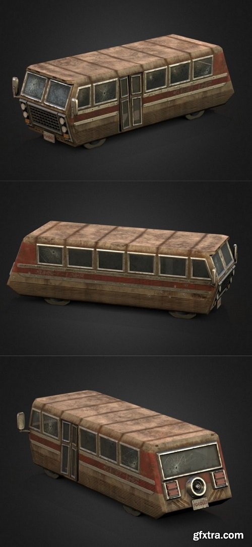 Busted Bus 3D Model