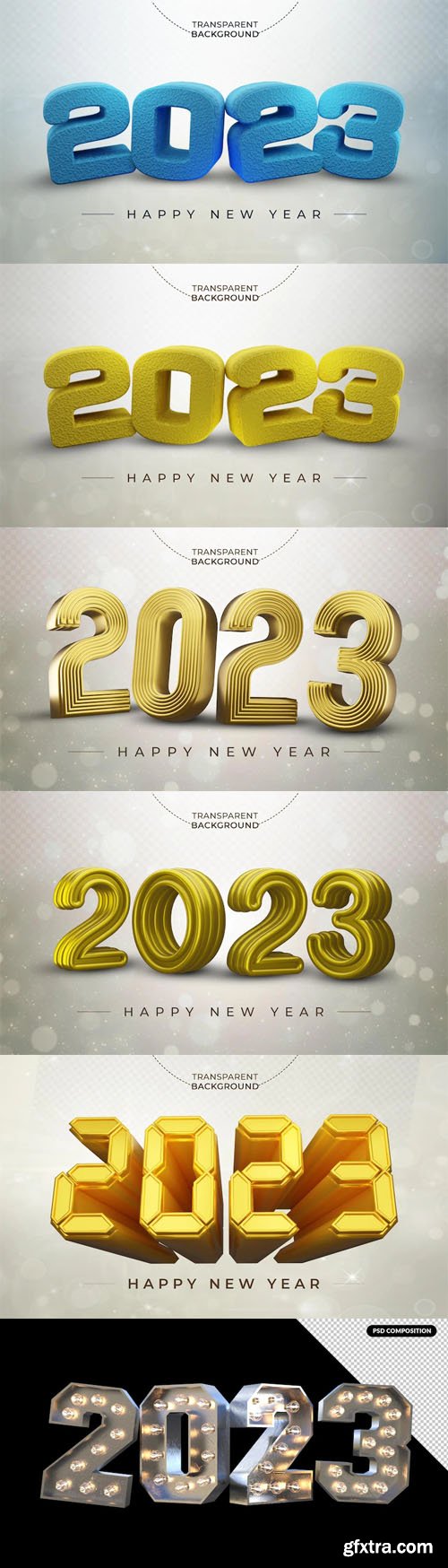 2023 Happy New Year - 3D Rendering PSD Templates 2023 Happy New Year - 3D Rendering PSD Templates