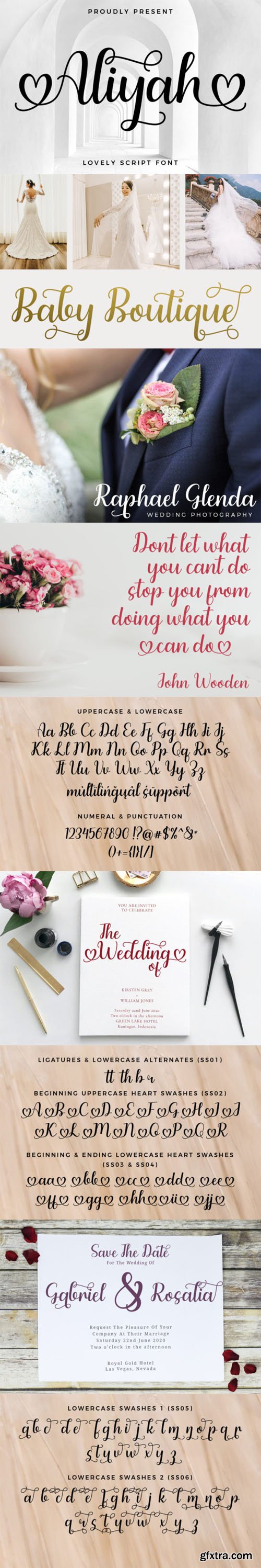 Aliyah - Lovely Script Font Aliyah - Lovely Script Font