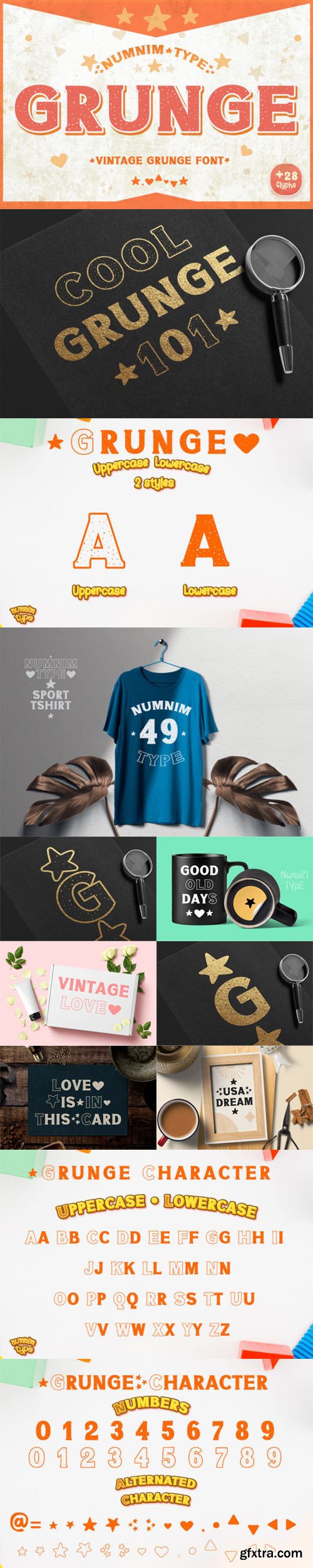 Grunge - Vintage Styled Display Font Grunge - Vintage Styled Display Font