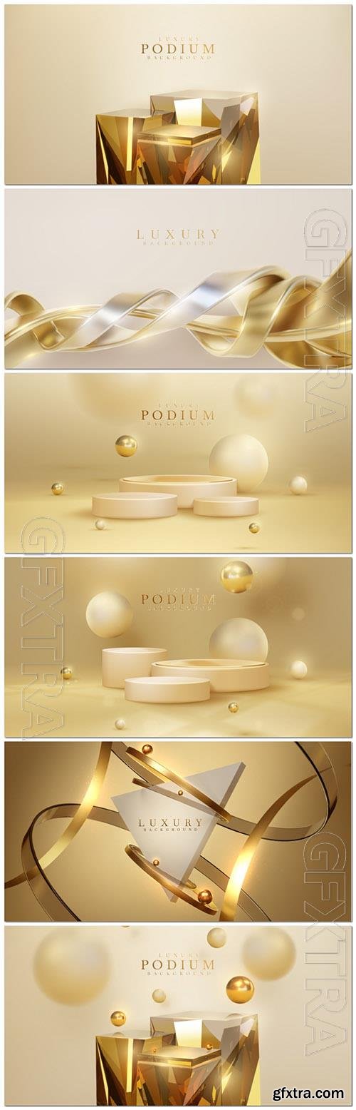 Luxury vector background with golden decoration