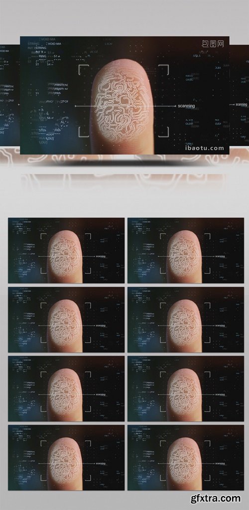 Technology Fingerprint Recognition System HD Background Video 6005697