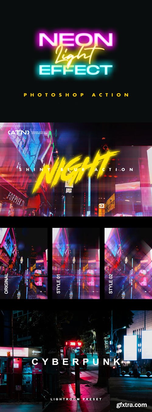 Neon Light Effects - Photoshop Actions & Lightroom Presets