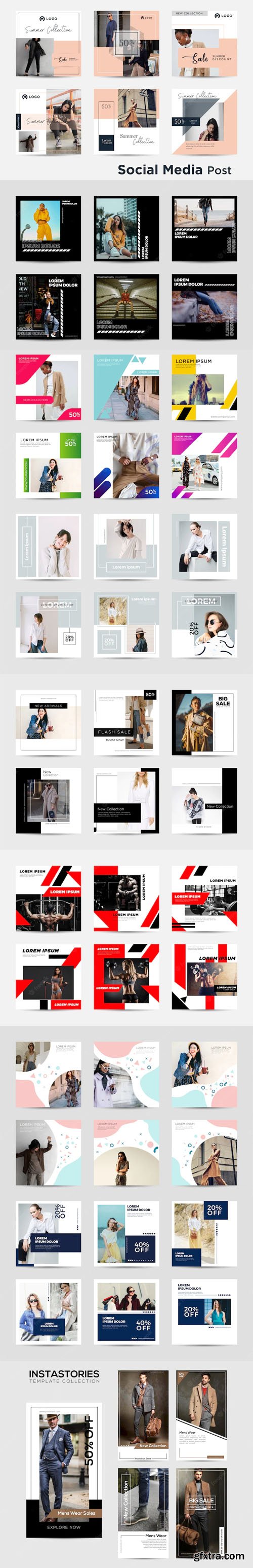 Social Media Posts for Digital Marketing - Vector Templates Social Media Posts for Digital Marketing - Vector Templates