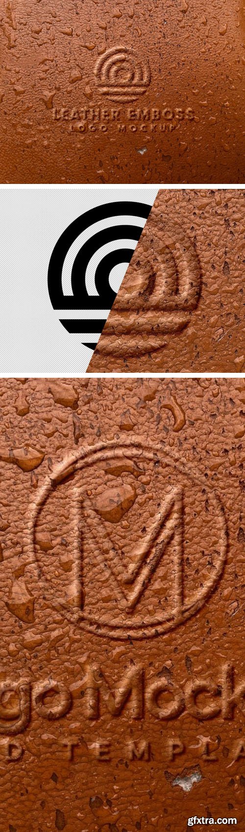 Leather Emboss Logo with Drops - PSD Mockup Template Leather Emboss Logo with Drops - PSD Mockup Template